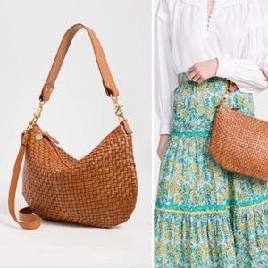 Clare V. Moyen Leather Messenger Bag Brown